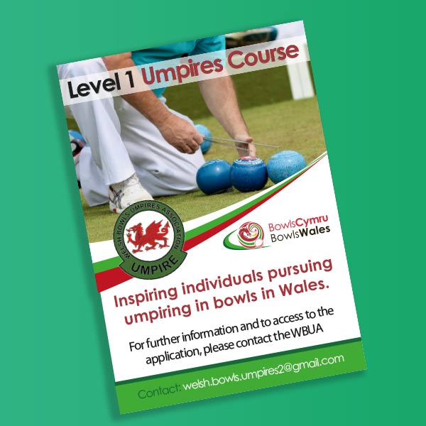 Bowls Wales Poster, Umpire Course