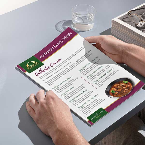 Authentic Curry Company, A4 flyers