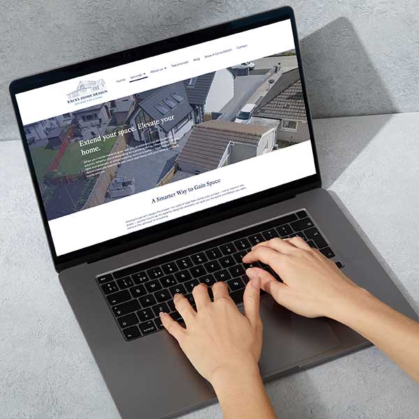 Excel Home Design, Website, Laptop