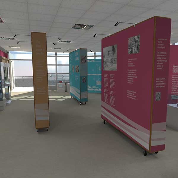 National Lido of Wales, 3D, visual of the Visitors Centre, Monolith panels